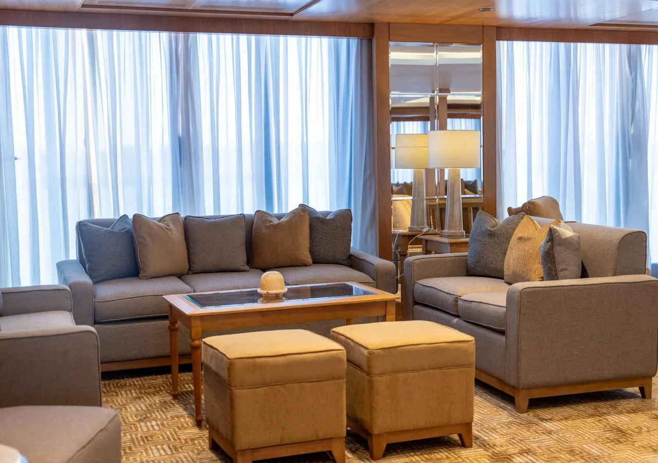 Lounge aboard the JAZ Helio Nile Cruise Nile cruise